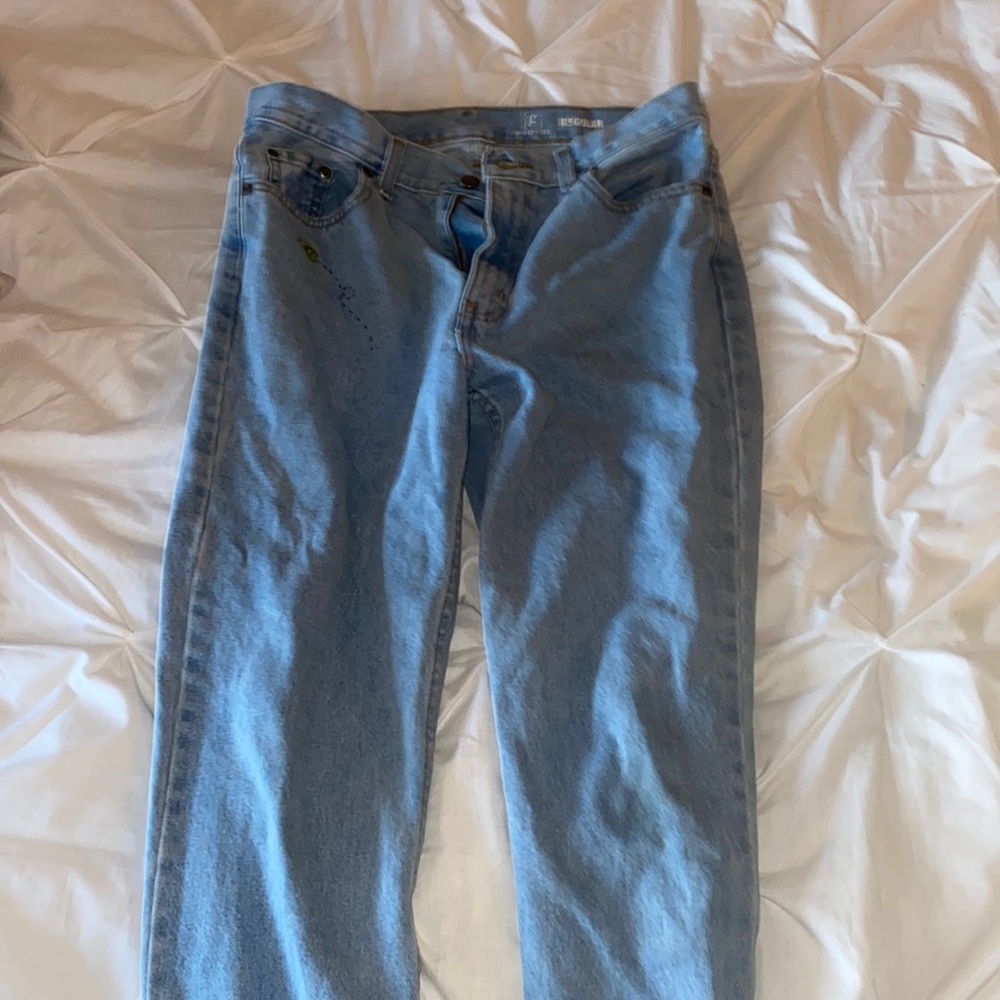 painted mom jeans